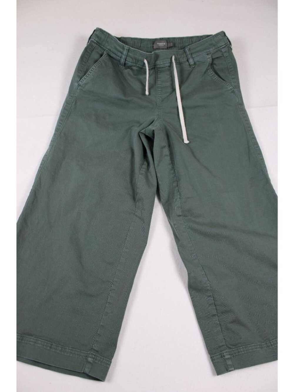 Torrid Womens Green Drawstring Wide-Leg Cropped Pants Size 0